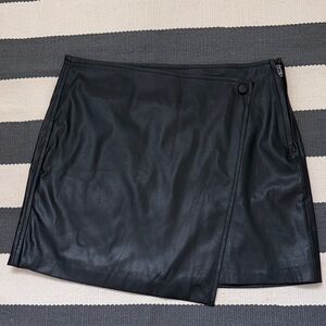 Black Vegan Leather Mini Skirt